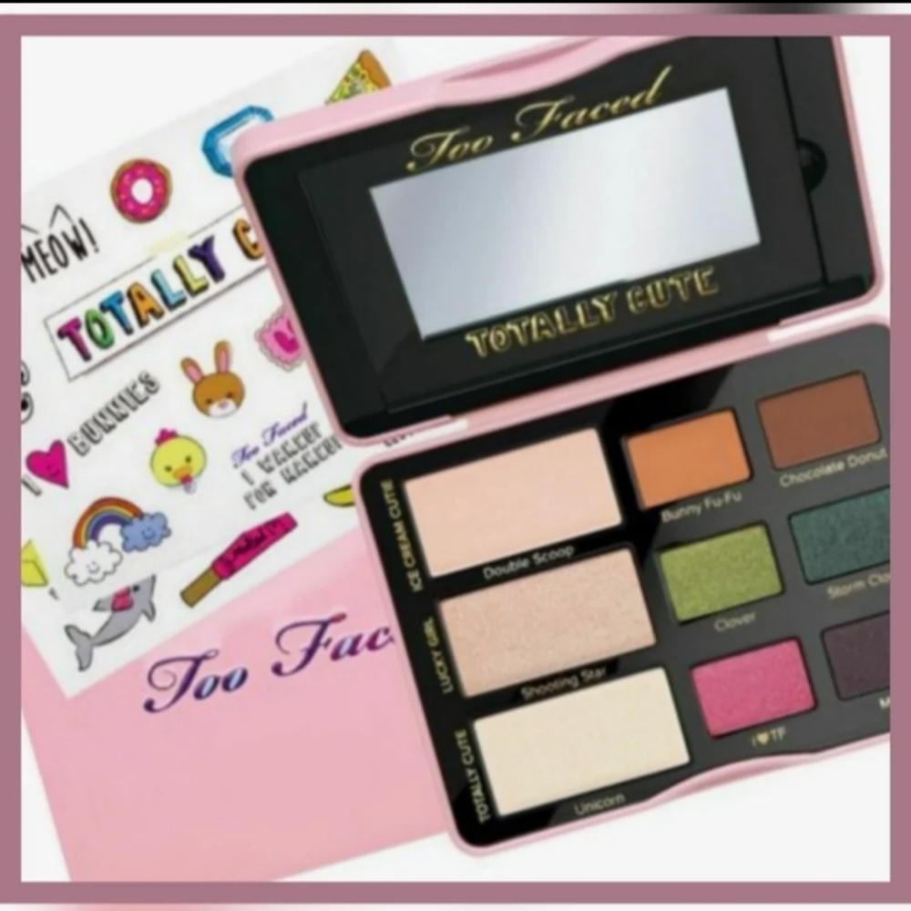 Too Faced TOTALLY CUTE Eyeshadow Palette W/Stickers NIB discontinued RARE‎